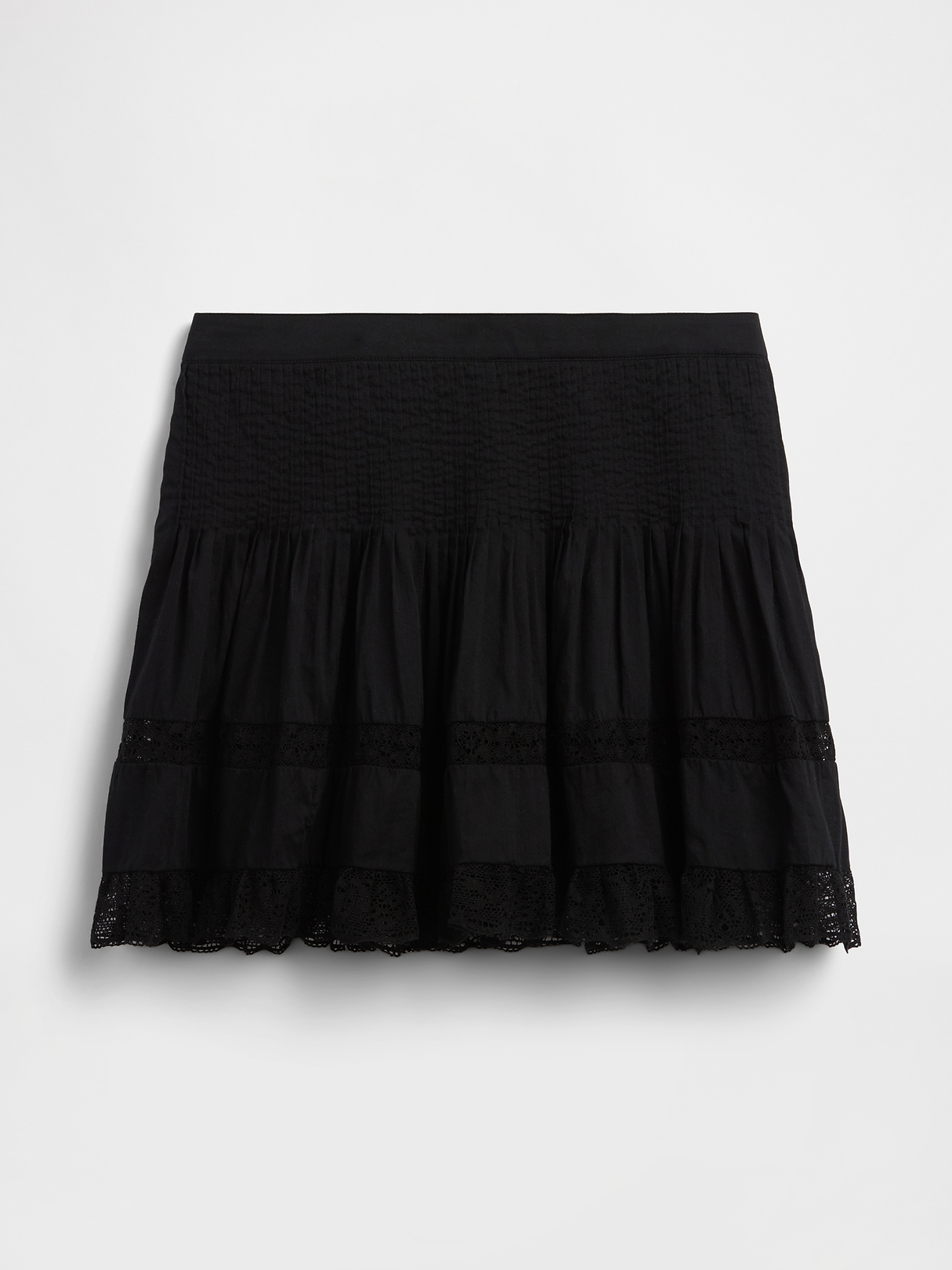 Pintuck Lace-Trim Easy Mini Skort | Gap