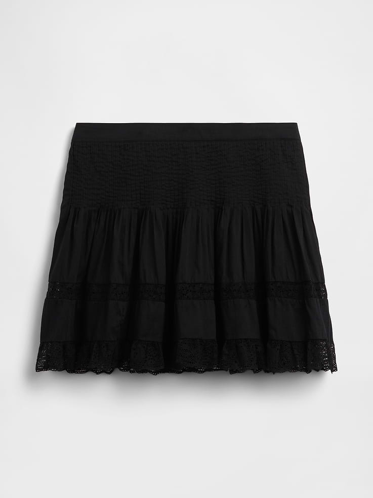 Image number 6 showing, Pintuck Lace-Trim Easy Mini Skort
