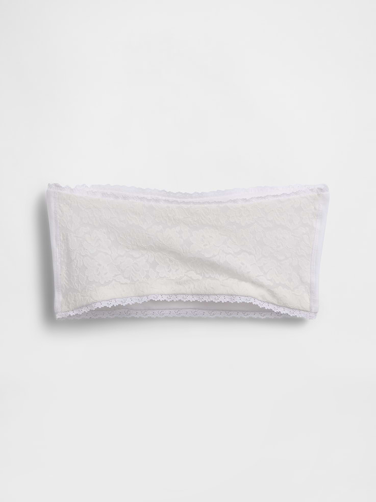 Image number 5 showing, Organic Stretch Cotton Lace-Trim Bandeau Bralette