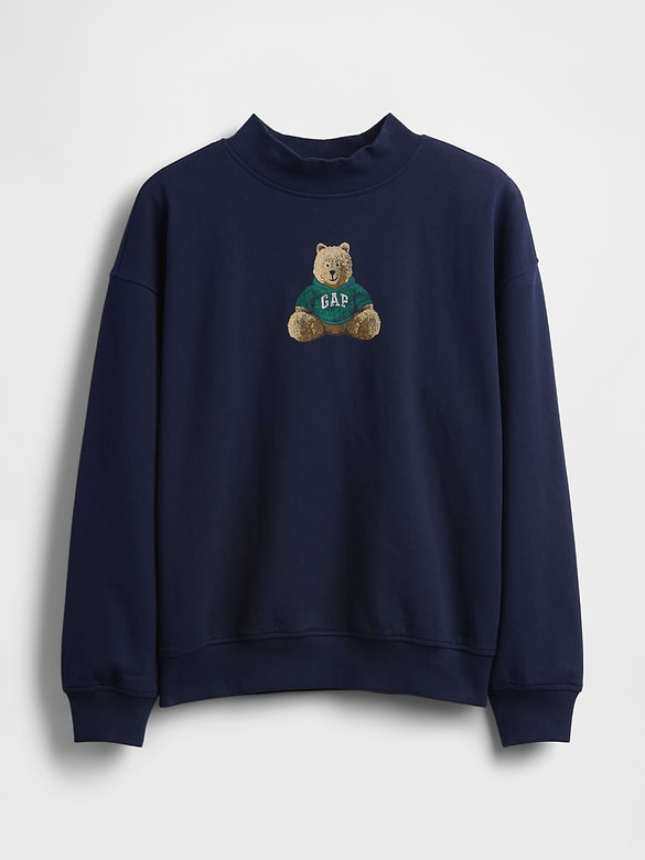VintageSoft Terry Oversized Mockneck Logo Sweatshirt