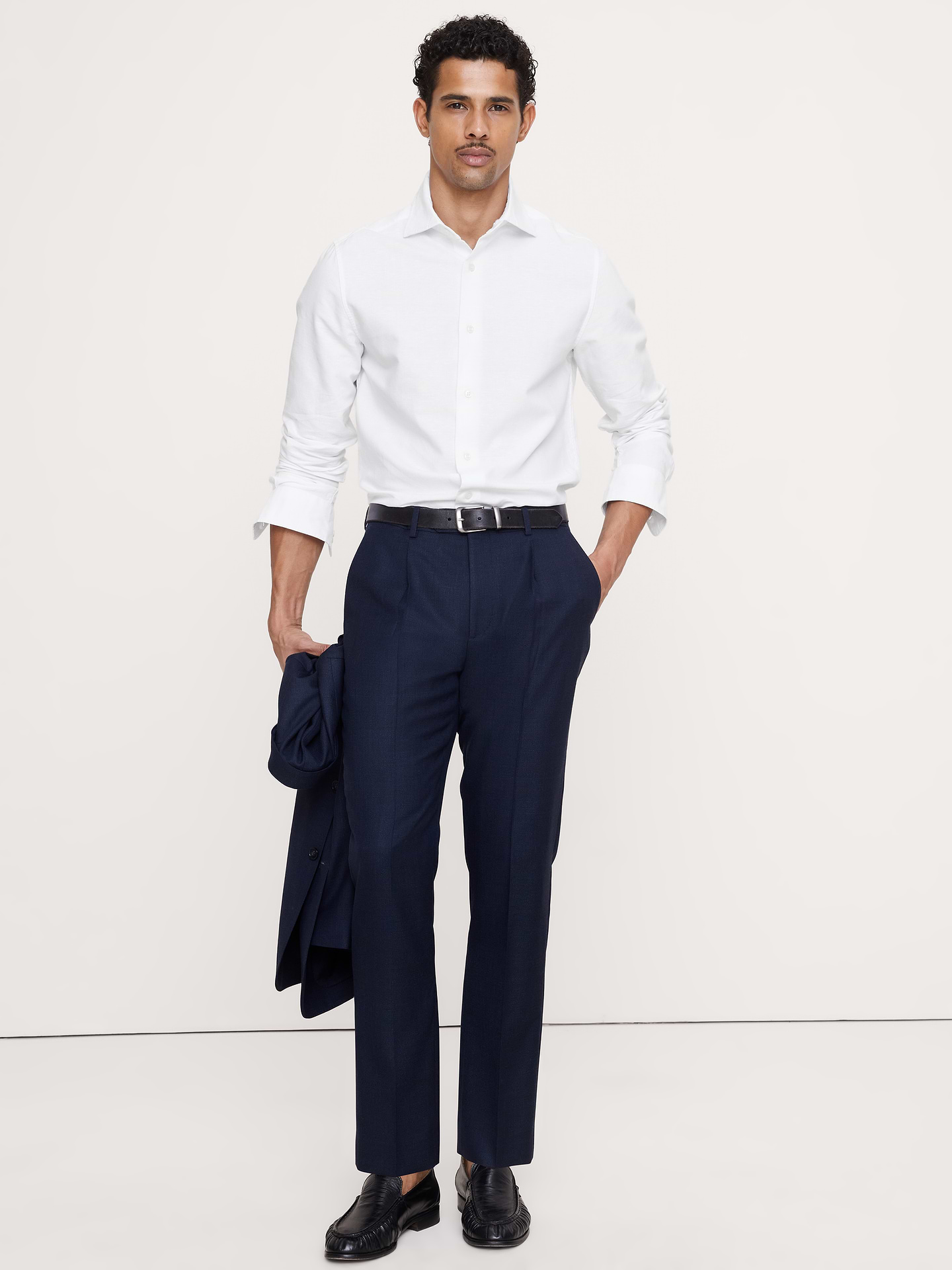 Image number 1 showing, Tailored Slim-Fit Italian Wool Ventile Suit Pant