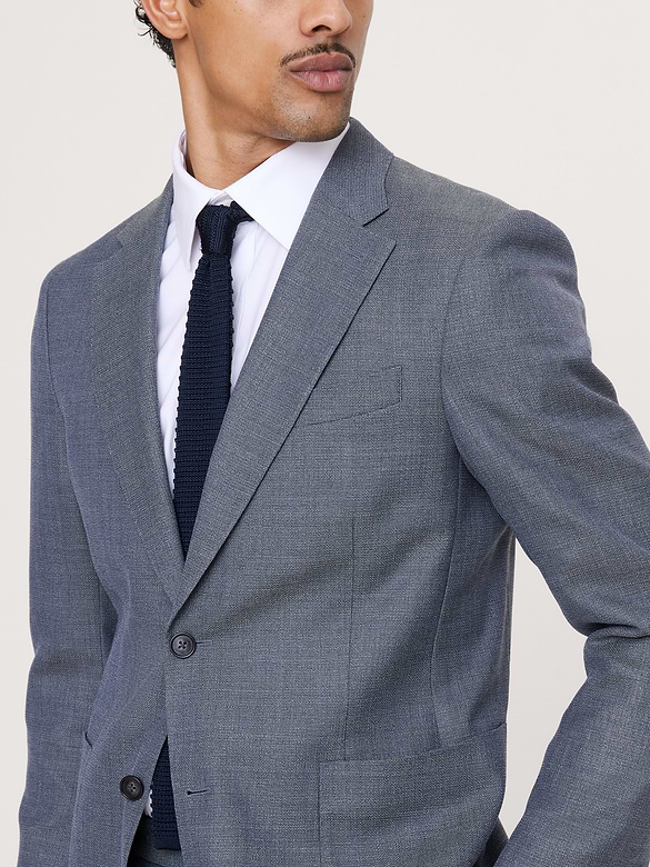 Tailored Slim-Fit Italian Wool Ventile Suit Jacket