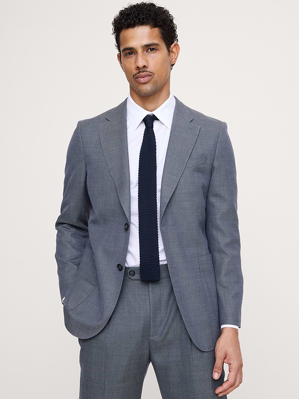 Tailored Slim-Fit Italian Wool Ventile Suit Jacket