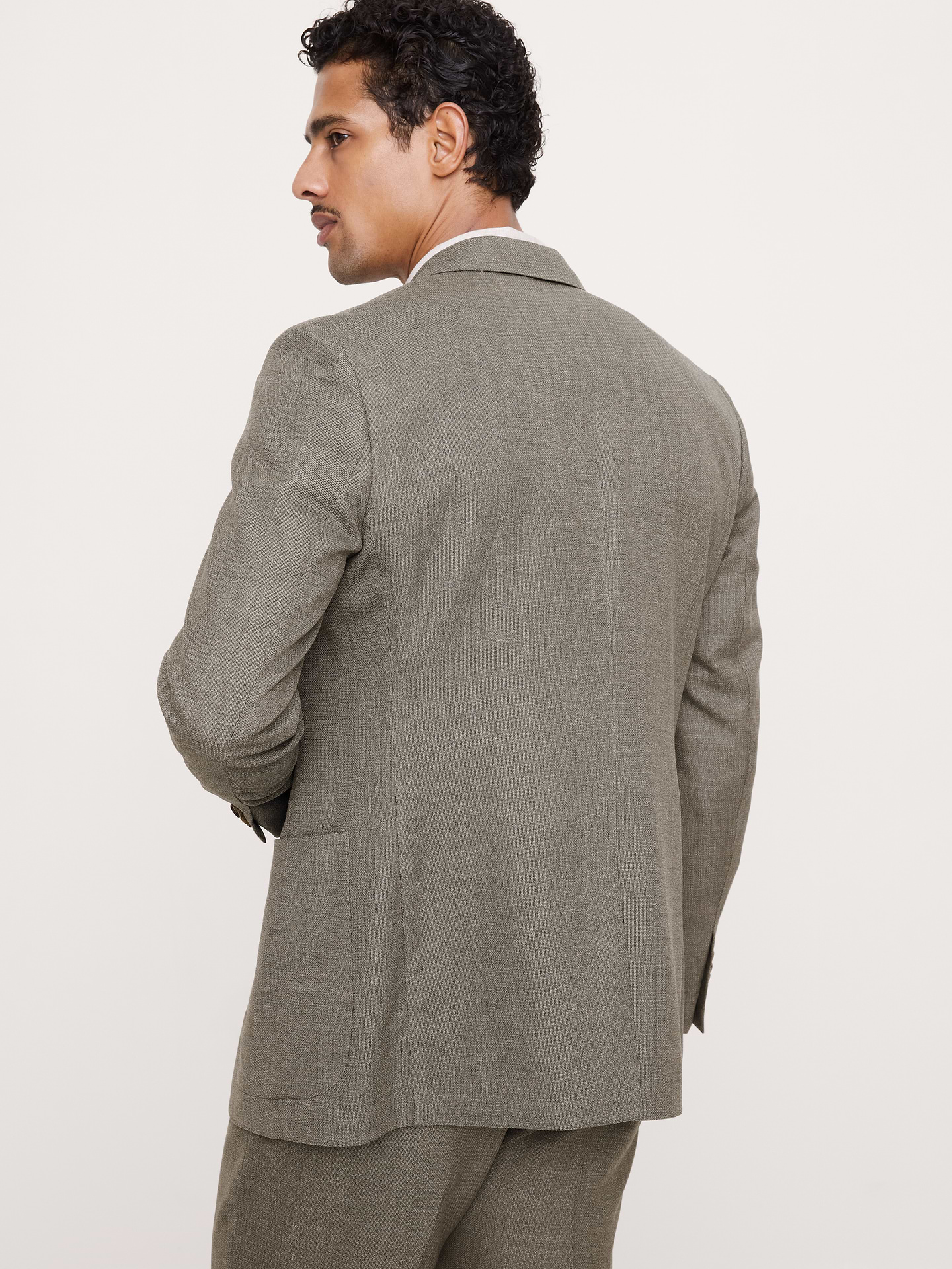 Image number 3 showing, Tailored Slim-Fit Italian Wool Ventile Suit Jacket
