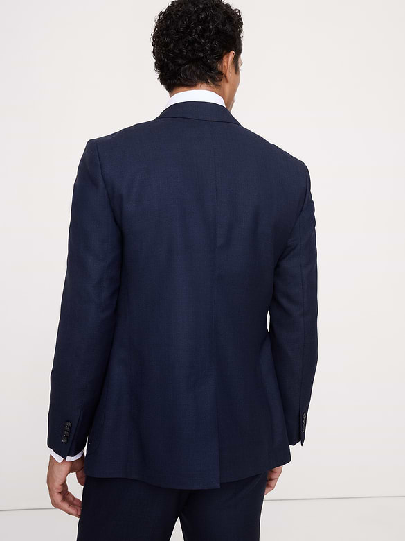 Tailored Slim-Fit Italian Wool Ventile Suit Jacket