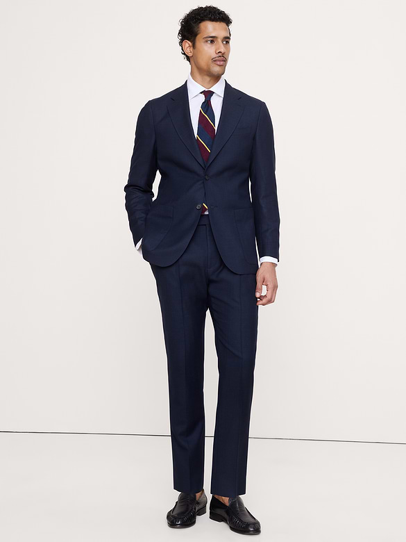 Tailored Slim-Fit Italian Wool Ventile Suit Jacket