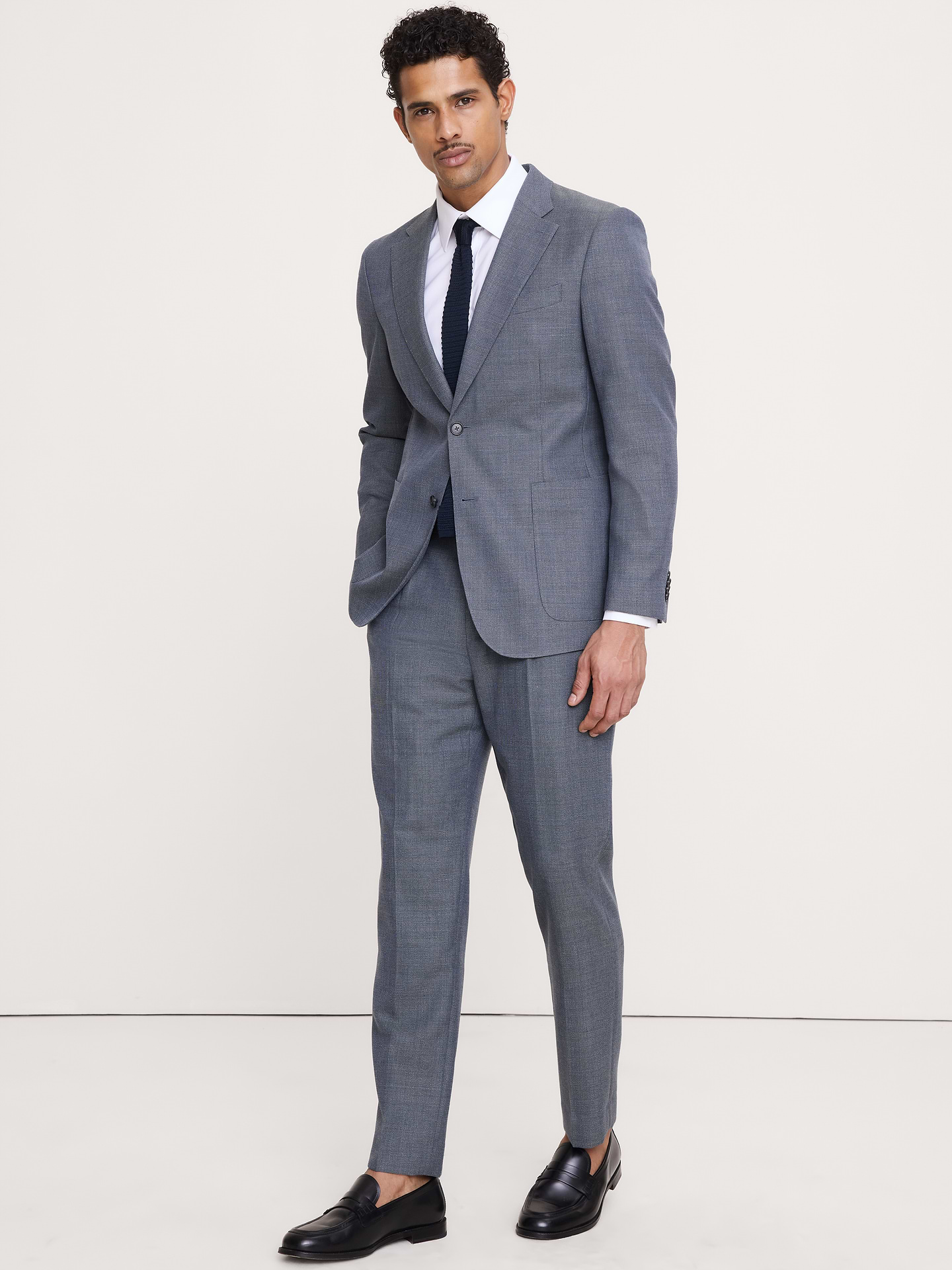Image number 6 showing, Tailored Slim-Fit Italian Wool Ventile Suit Jacket