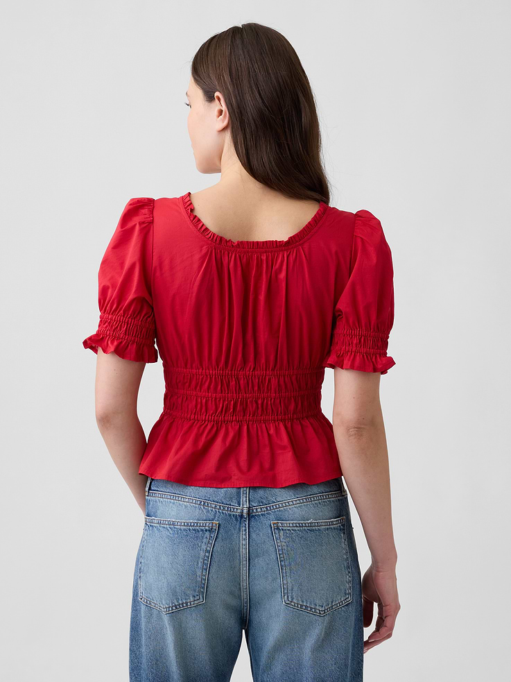 Image number 2 showing, Smocked Puff Sleeve Top