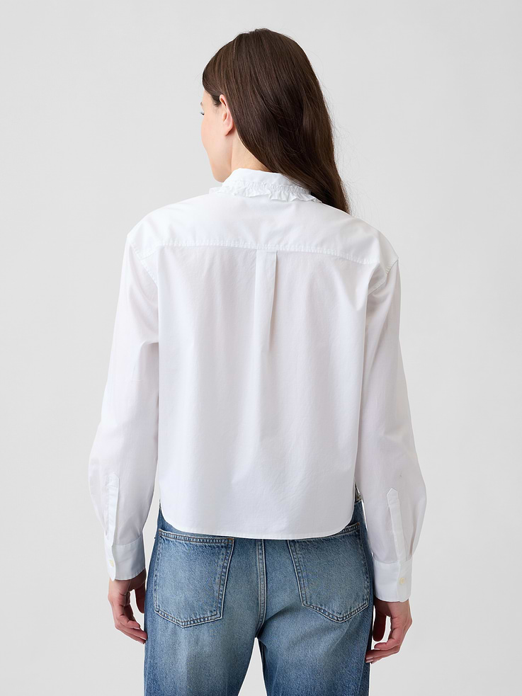 Image 2 of 5, Relaxed Cropped Poplin Shirt