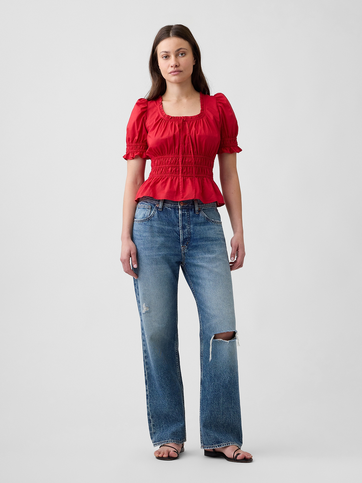 Smocked Puff Sleeve Top | Gap Factory