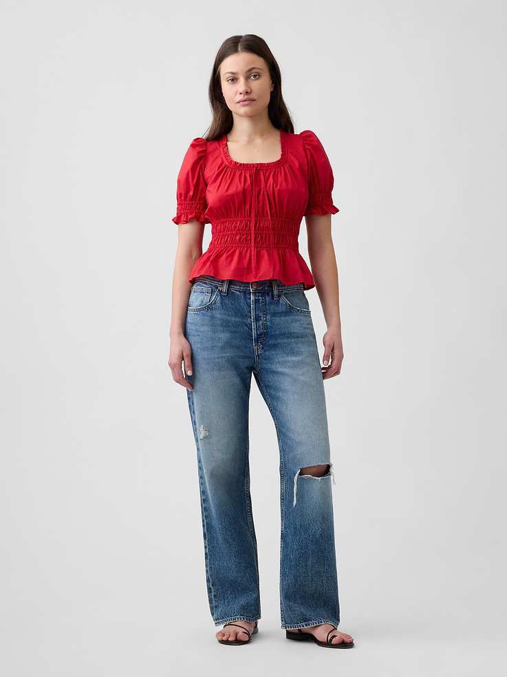 Image number 3 showing, Smocked Puff Sleeve Top