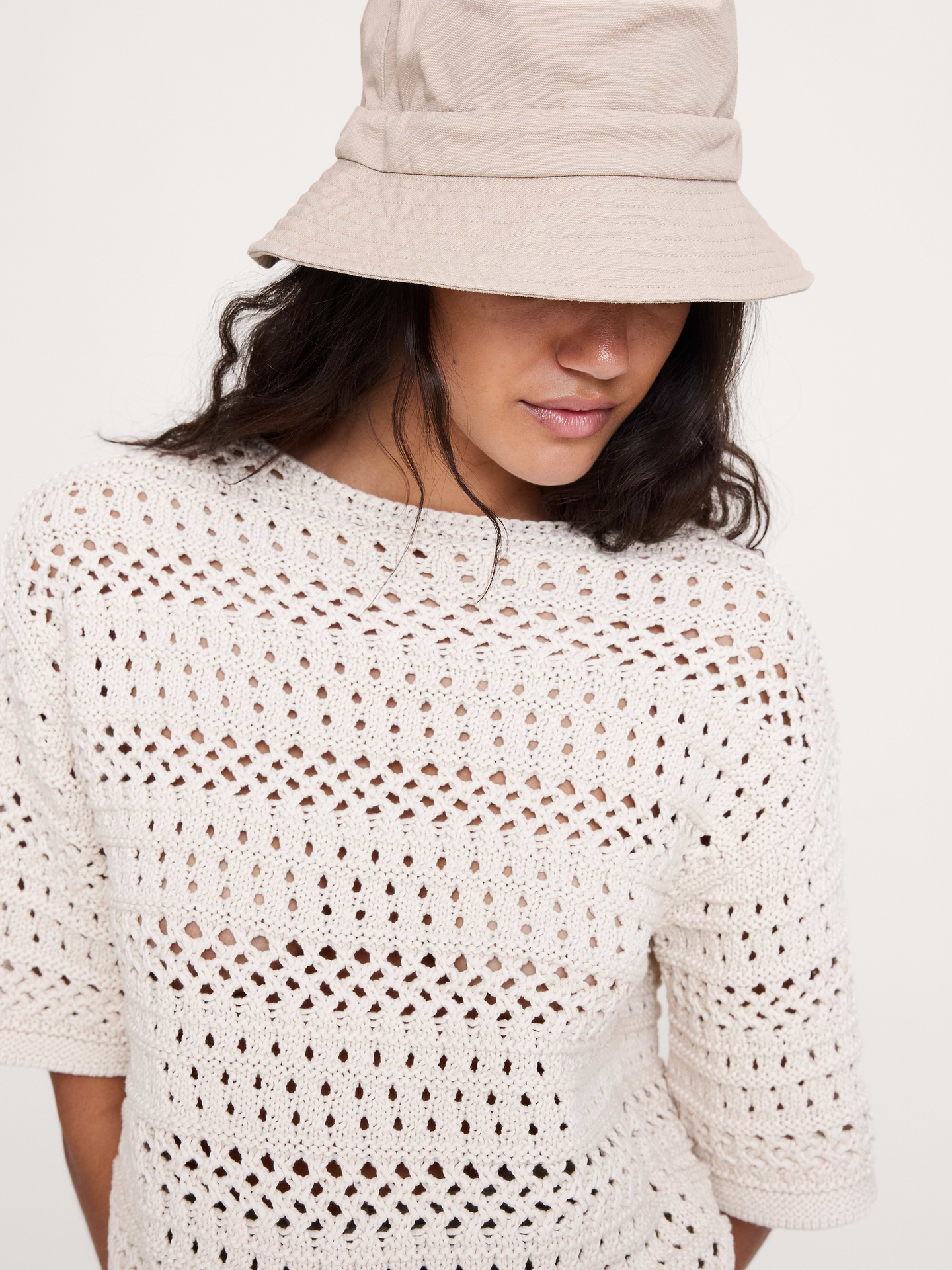 Image number 3 showing, Coastal Cotton Crochet Sweater Tee