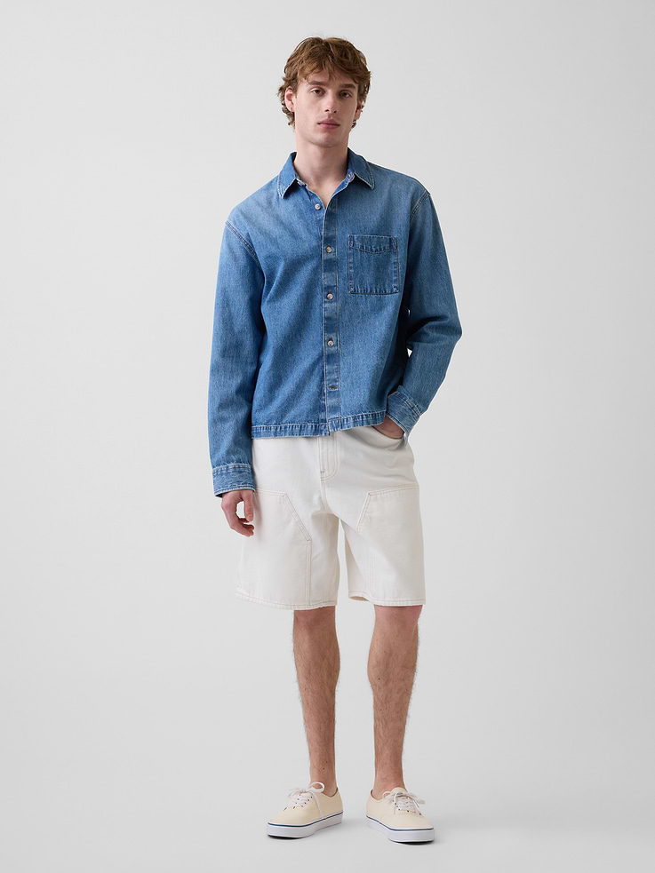 Image number 1 showing, 9" Loose Denim Carpenter Shorts