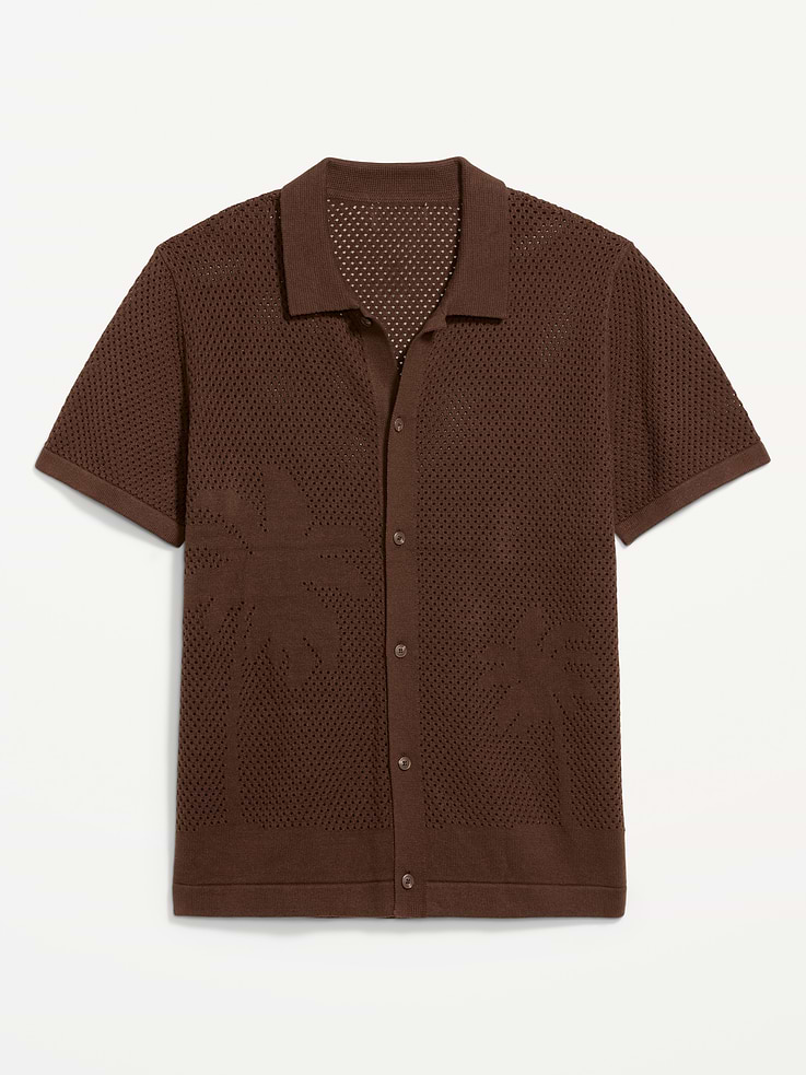 L'image numéro 4 présente Chemise en tricot ajouré à manches courtes