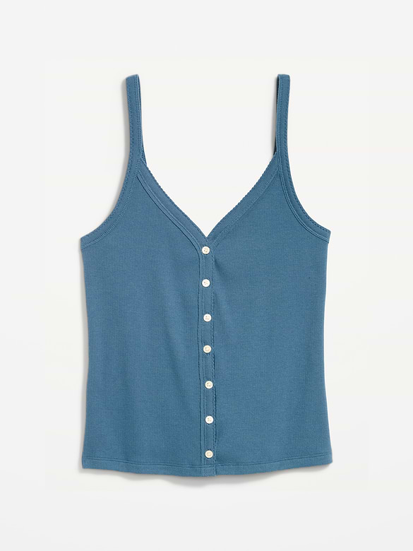 Button-Front Cami Tank Top