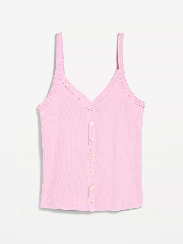 Button-Front Cami Tank Top