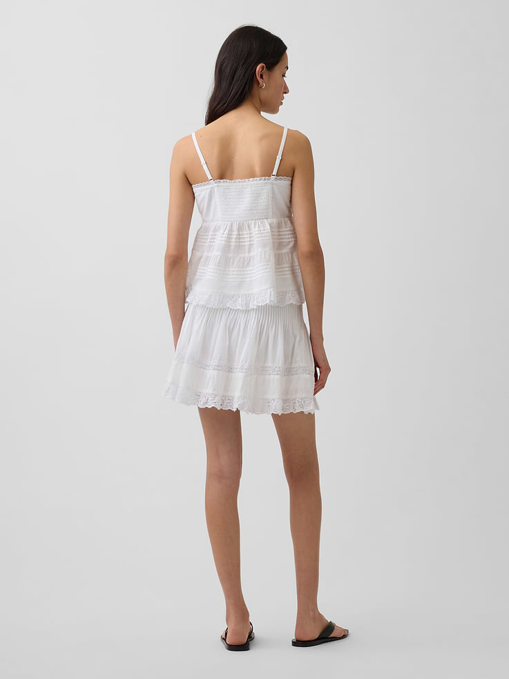 Image number 2 showing, Pintuck Lace-Trim Easy Mini Skort