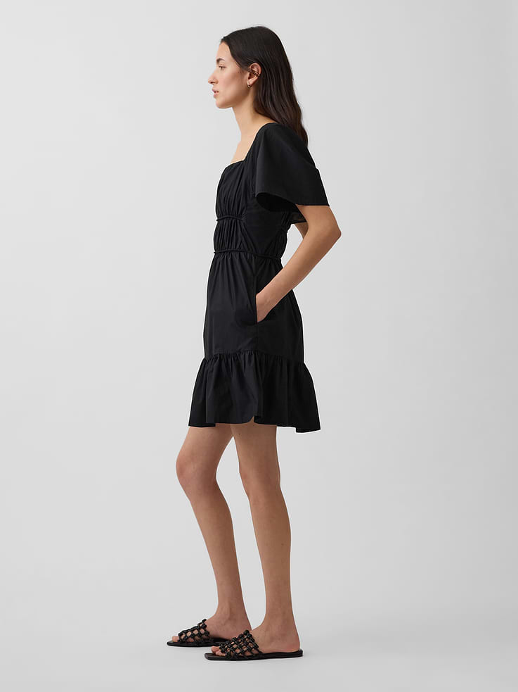Image number 3 showing, Poplin Flutter-Sleeve Mini Dress