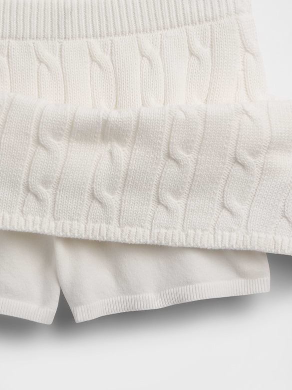 100% Cotton Cable-Knit Mini Skort