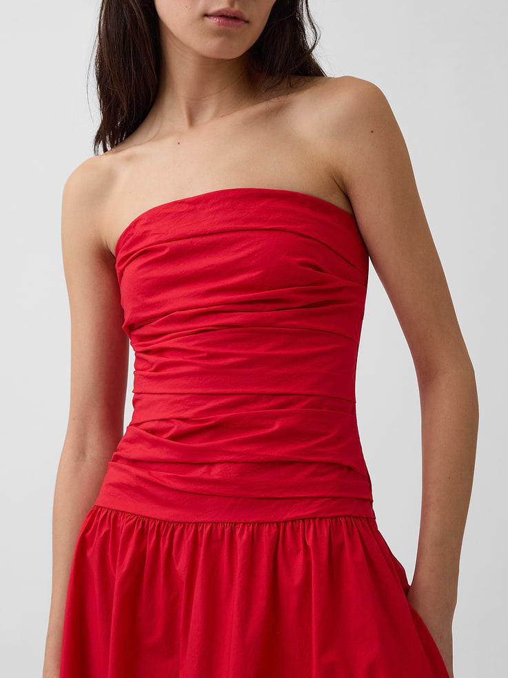 Image number 4 showing, Poplin Drop-Waist Maxi Dress