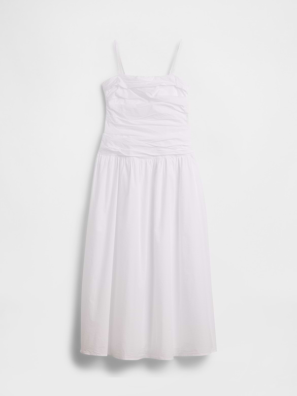 Poplin Drop-Waist Maxi Dress