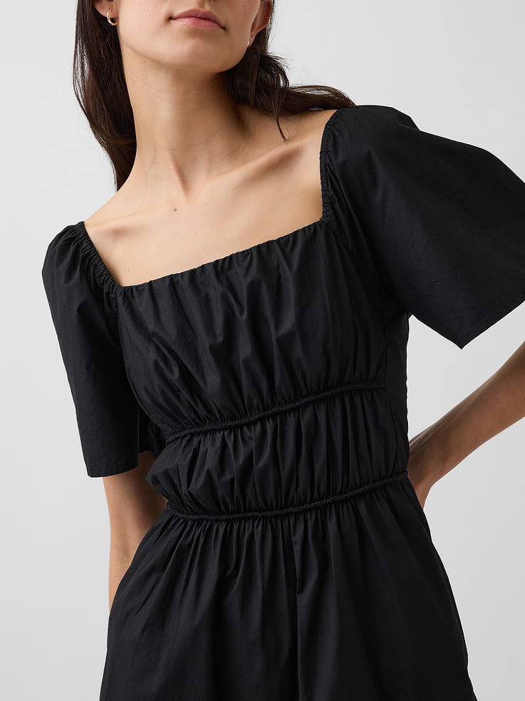 Image number 4 showing, Poplin Flutter-Sleeve Mini Dress
