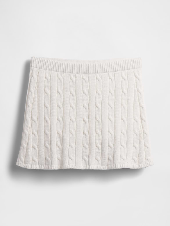 100% Cotton Cable-Knit Mini Skort