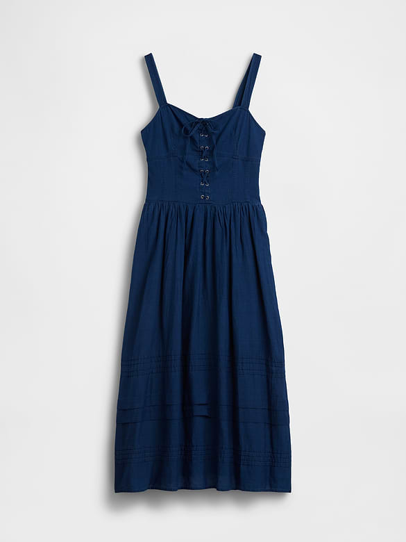 Lace-Up Corset Maxi Dress