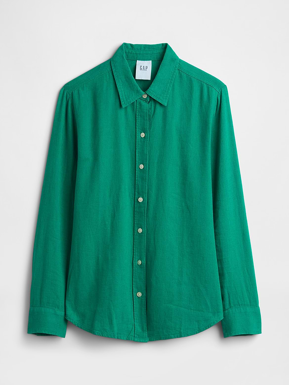 Linen-Blend Easy Shirt