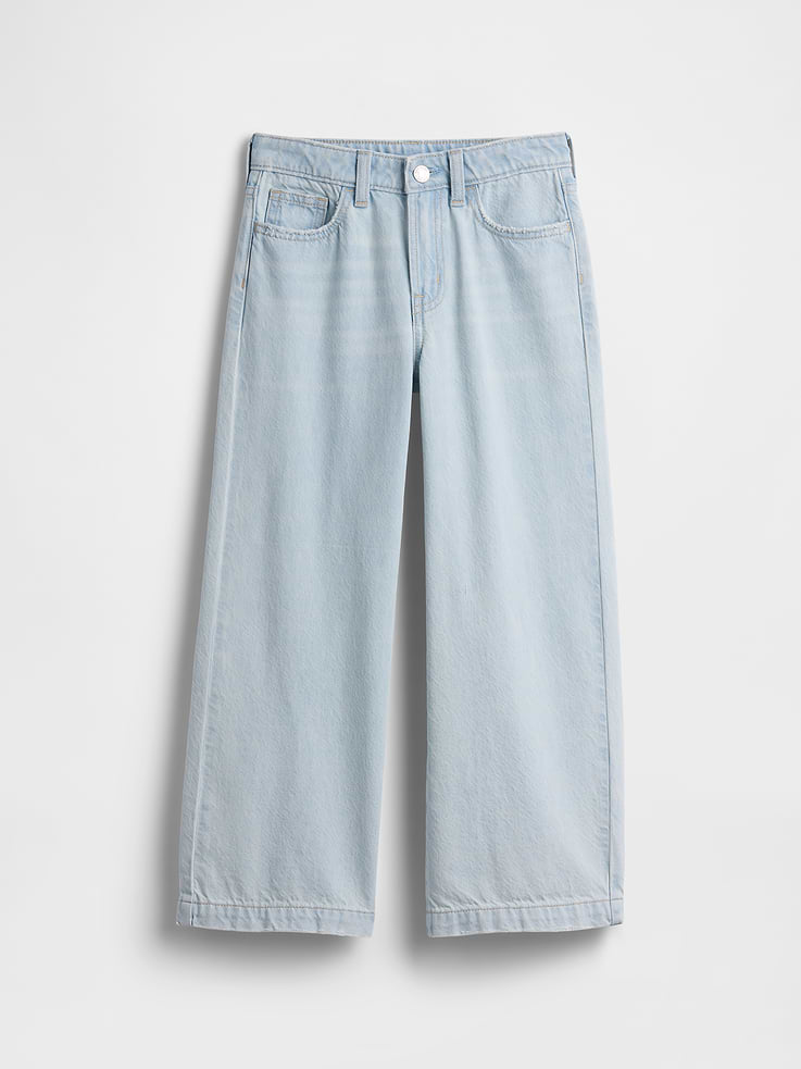 Image number 1 showing, Kids High Rise Wide-Leg Jeans