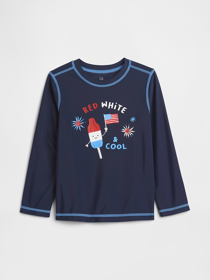 Image 1 of 3, Stretch knit., Long sleeves., Crewneck., Graphic at front., UPF 50+: Excellent UV Protection., Accords with ASTM Standard D6603., This product was made in a factory that invests in gender equity and women’s empowerment through RISE. Learn more at, Product #1175031