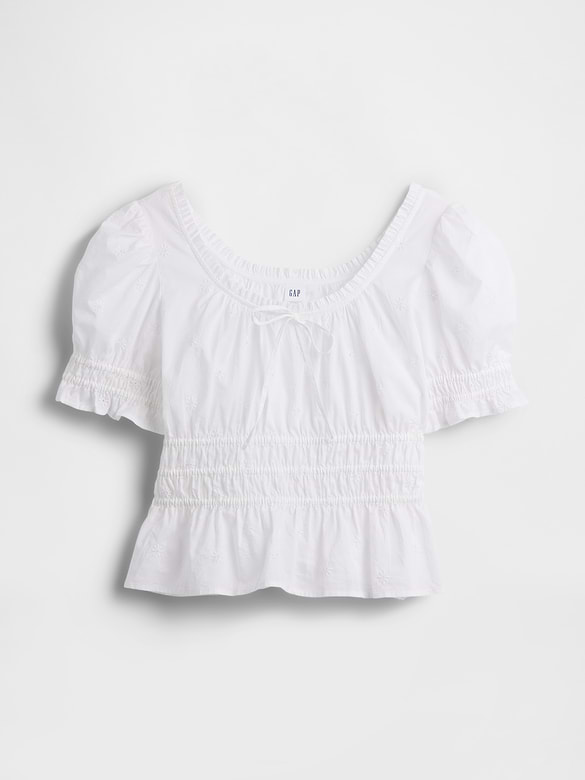 Smocked Puff Sleeve Top