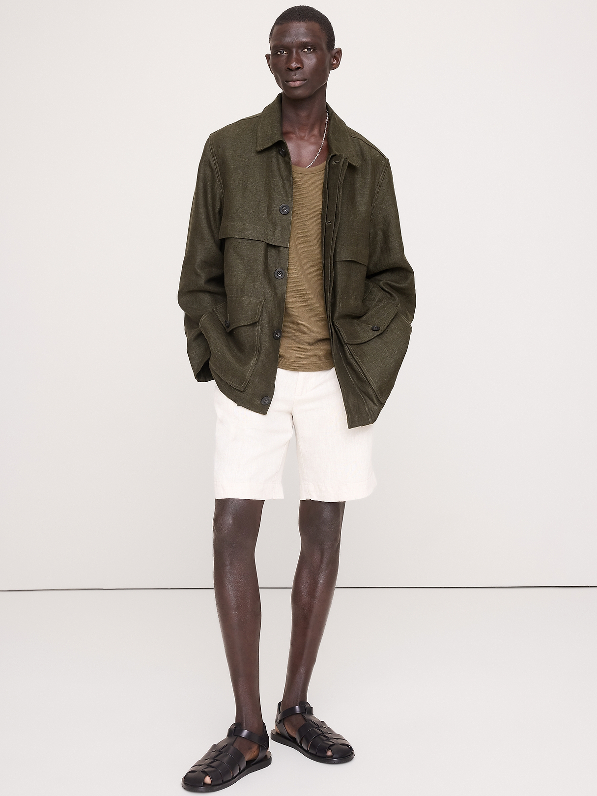 Linen Canvas Utility Jacket | Banana Republic