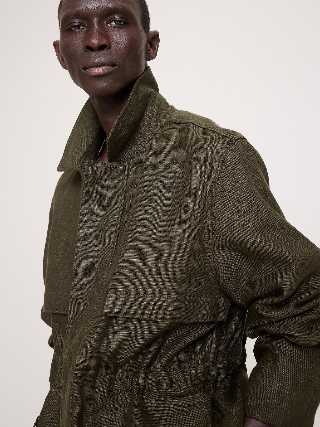 Linen Canvas Utility Jacket | Banana Republic
