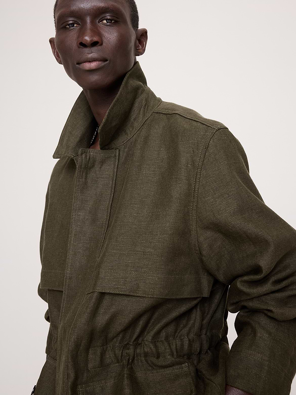 Linen Canvas Utility Jacket