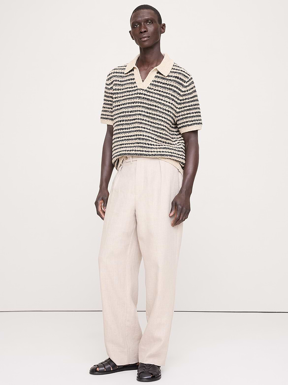 Textured Stripe Sweater Polo