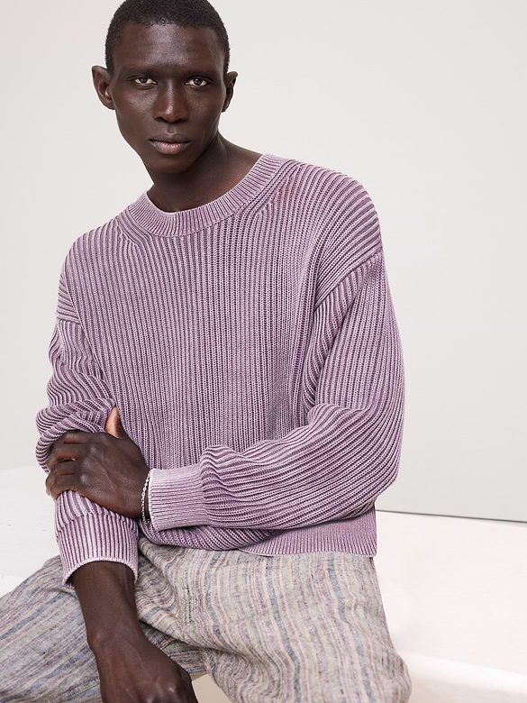 Ribbed Cotton Crew-Neck Sweater
