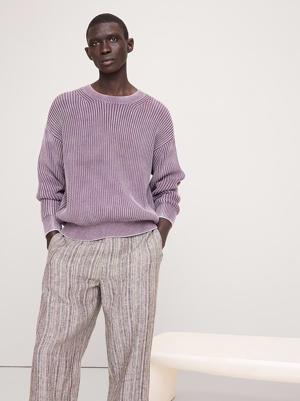 Ribbed Cotton Crew-Neck Sweater