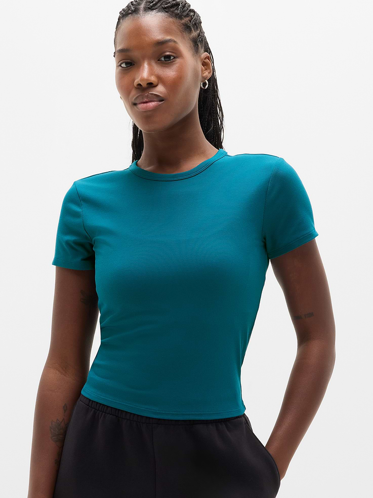 Image number 1 showing, Signature Rib Crop Tee