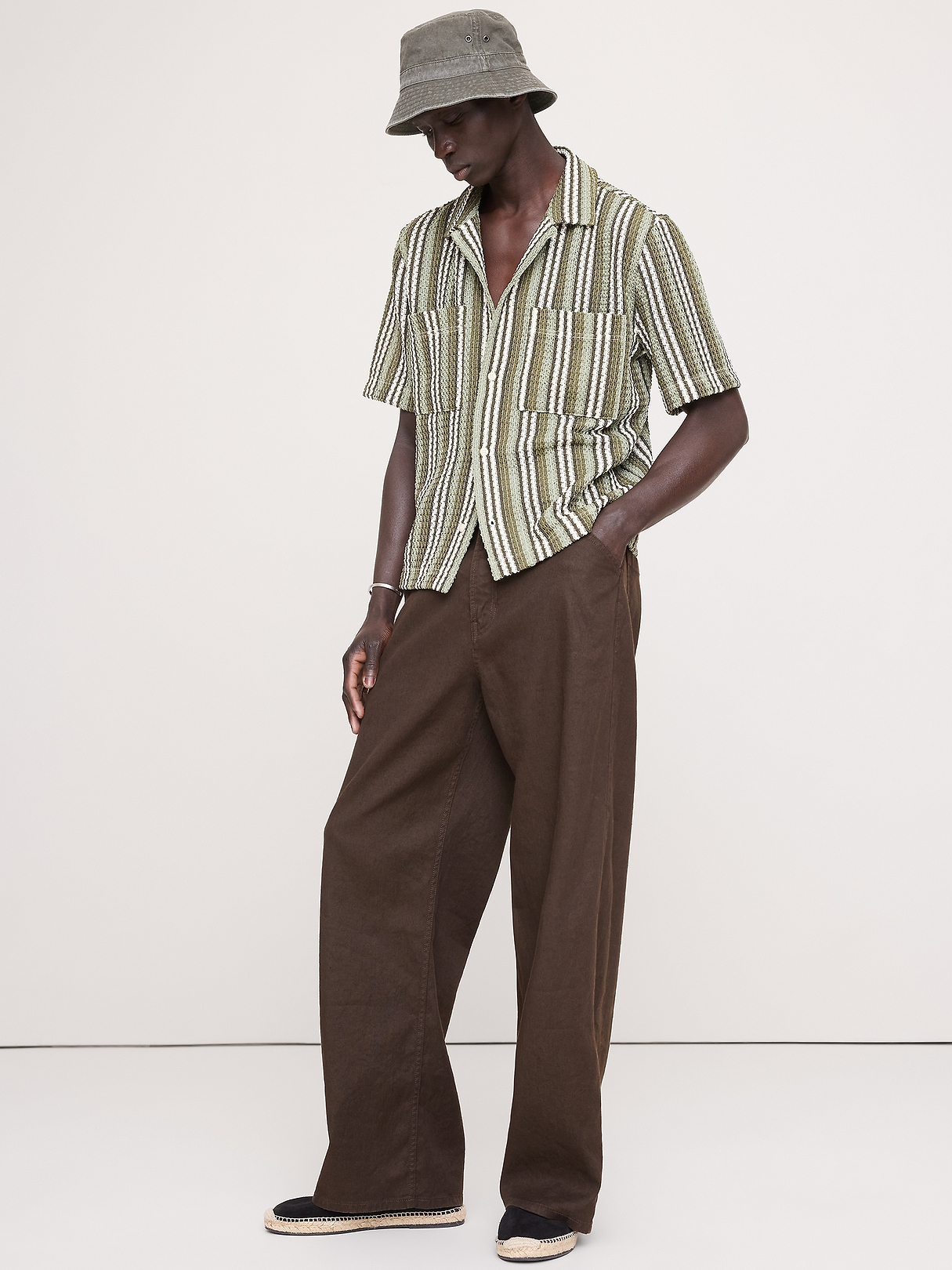 Textured Stripe Resort Shirt | Banana Republic