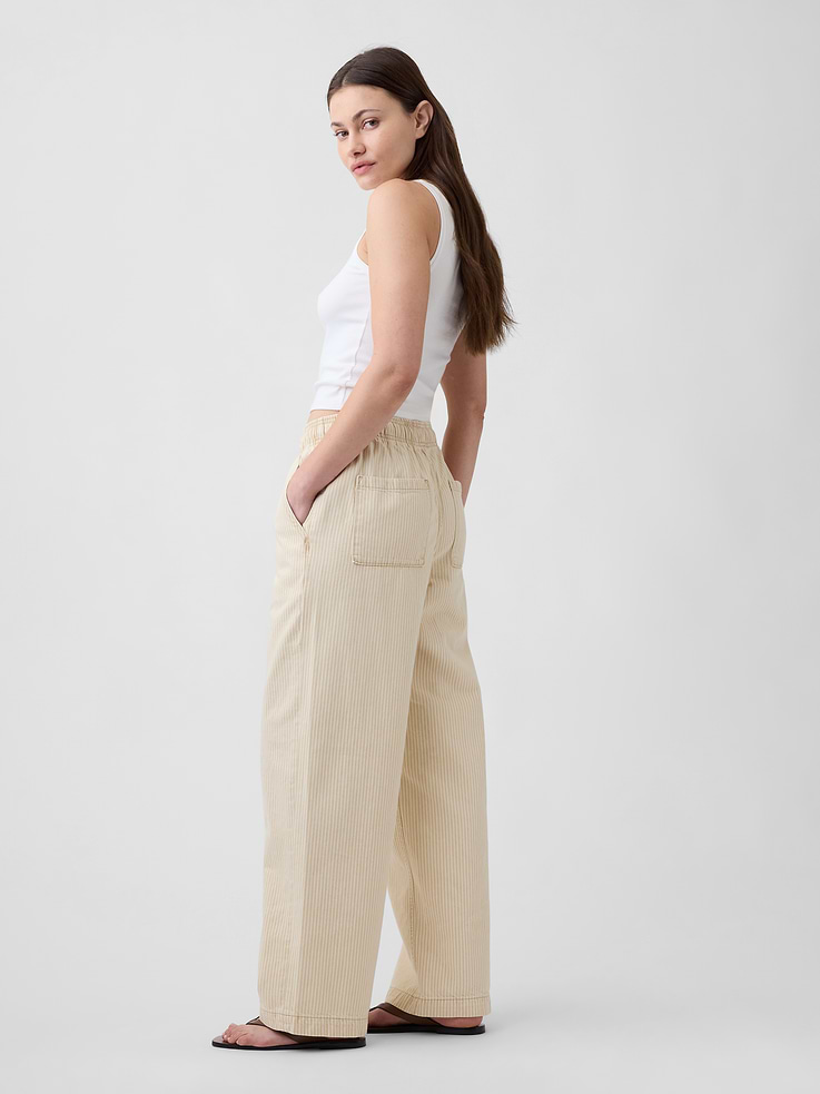 Image 3 of 7, High Rise Pull-On Wide-Leg Jeans