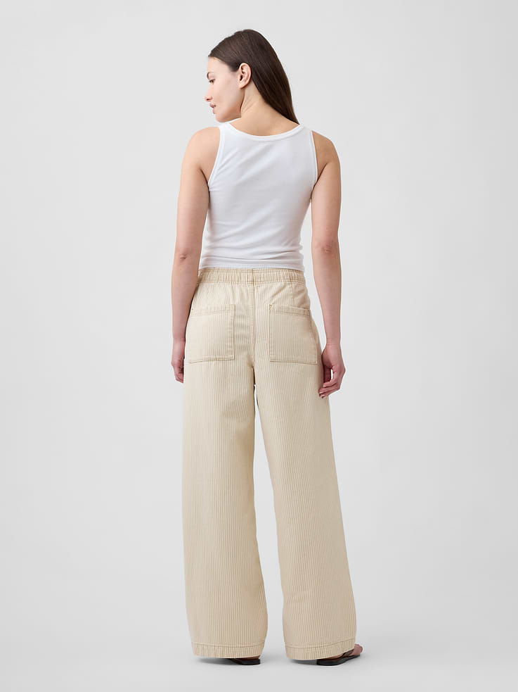 Image 4 of 7, High Rise Pull-On Wide-Leg Jeans