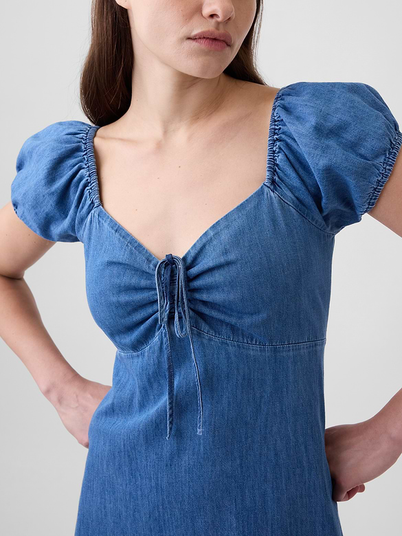 Puff Sleeve Midi Dress
