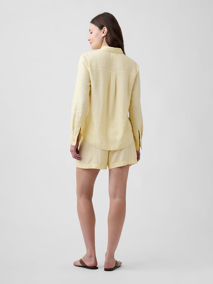 Image number 4 showing, 4" Pull-On Linen-Blend Shorts