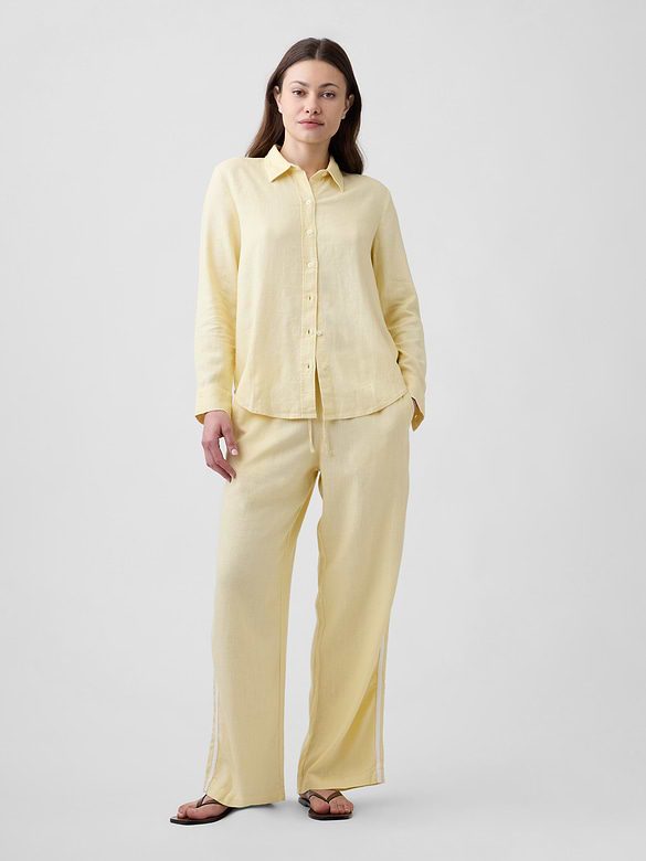 Linen-Blend Easy Shirt