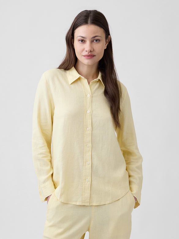 Linen-Blend Easy Shirt