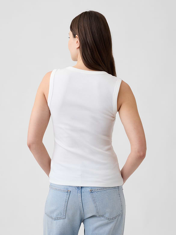 Ribbed Scoopneck Tank Top