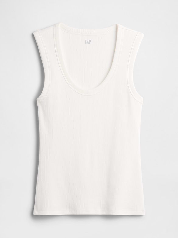 Ribbed Scoopneck Tank Top