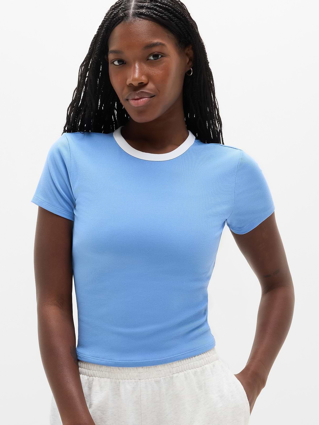 Signature Rib Crop Tee | Athleta