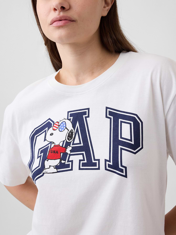 Image number 4 showing, Peanuts Oversized Gap Americana Logo T-Shirt